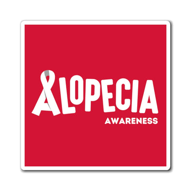 Red "Alopecia Awareness" Magnet