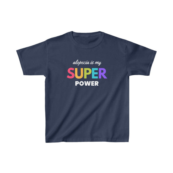 Navy Blue "Alopecia Is My Super Power" Youth T-Shirt