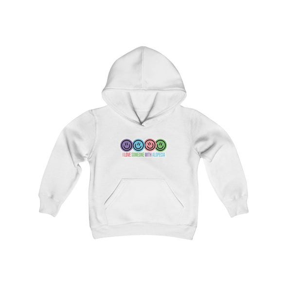 White "I Love Someone With Alopecia" Youth Hoodie