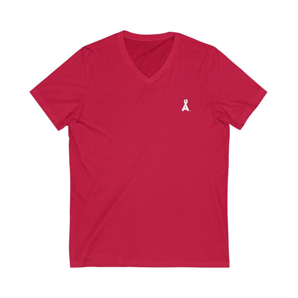 Women's Red Alopecia A™ V-Neck T-Shirt