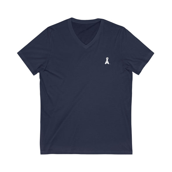 Women's Navy Blue Alopecia A™ V-Neck T-Shirt