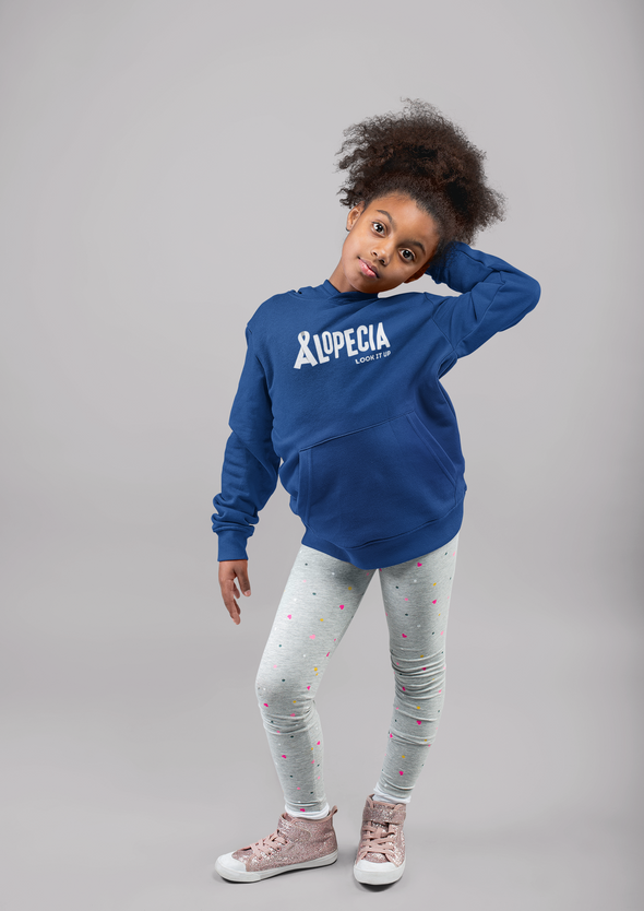 Blue "Alopecia Look It Up" Youth Hoodie