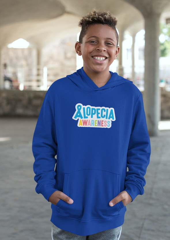 Blue "Alopecia Awareness" Youth Hoodie