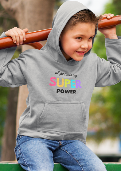Gray "Alopecia Is My Super Power" Youth Hoodie