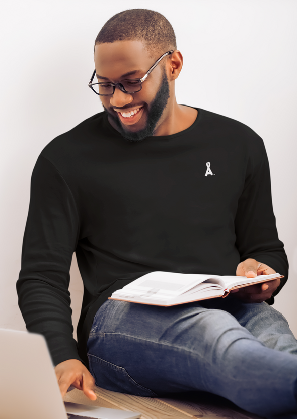 Men's Black Alopecia A™ Long Sleeve T-Shirt