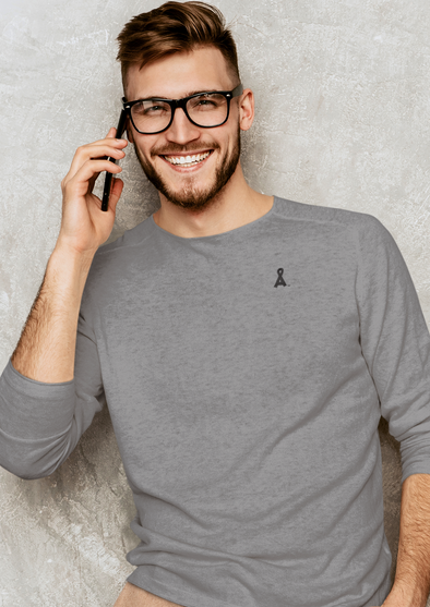 Men's Gray Alopecia A™ Long Sleeve T-Shirt
