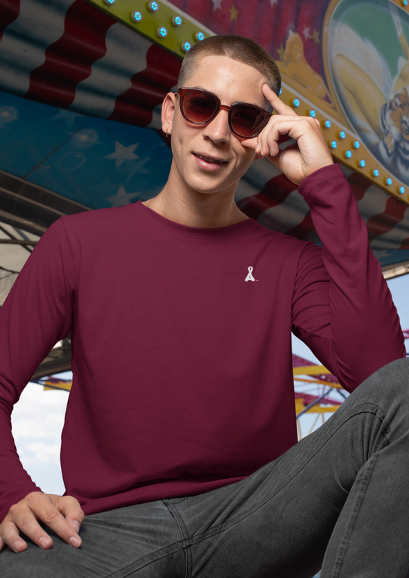 Men's Maroon Alopecia A™ Long Sleeve T-Shirt