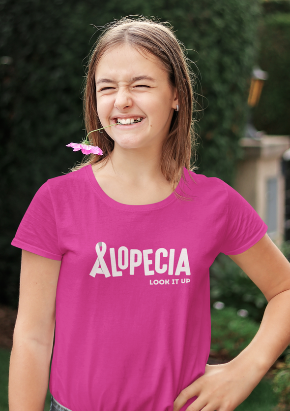 Pink "Alopecia Look It Up" Youth T-Shirt