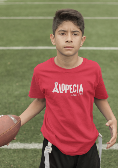 Red "Alopecia Look It Up" Youth T-Shirt
