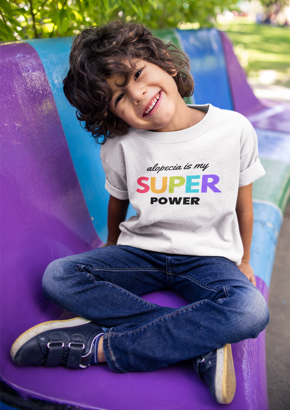 White "Alopecia Is My Super Power" Youth T-Shirt