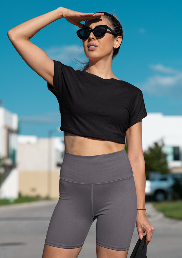 Women's Dark Gray Alopecia A™ Yoga Shorts