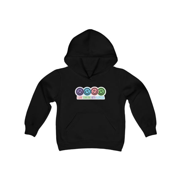 Black "I Love Someone With Alopecia" Youth Hoodie