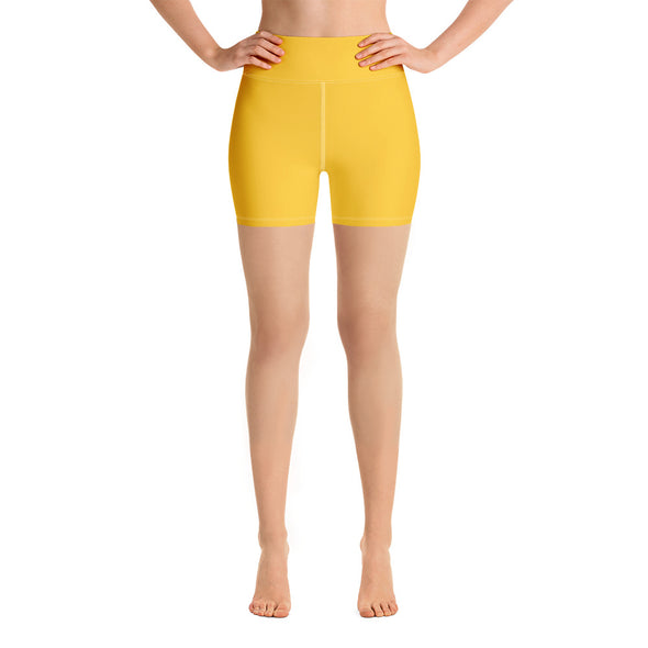 Women's Yellow Alopecia A™ Yoga Shorts