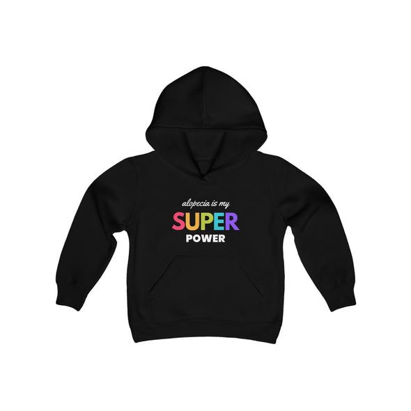 Black "Alopecia Is My Super Power" Youth Hoodie