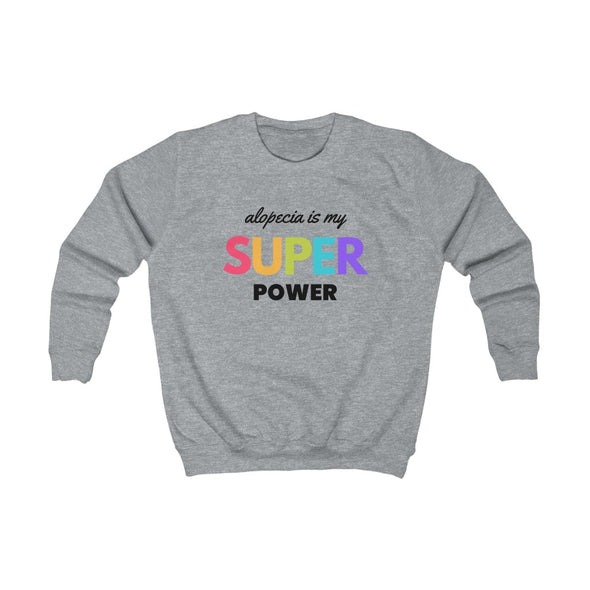 Gray "Alopecia Is My Super Power" Youth Crew Neck