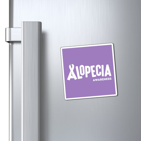 Purple "Alopecia Awareness" Magnet
